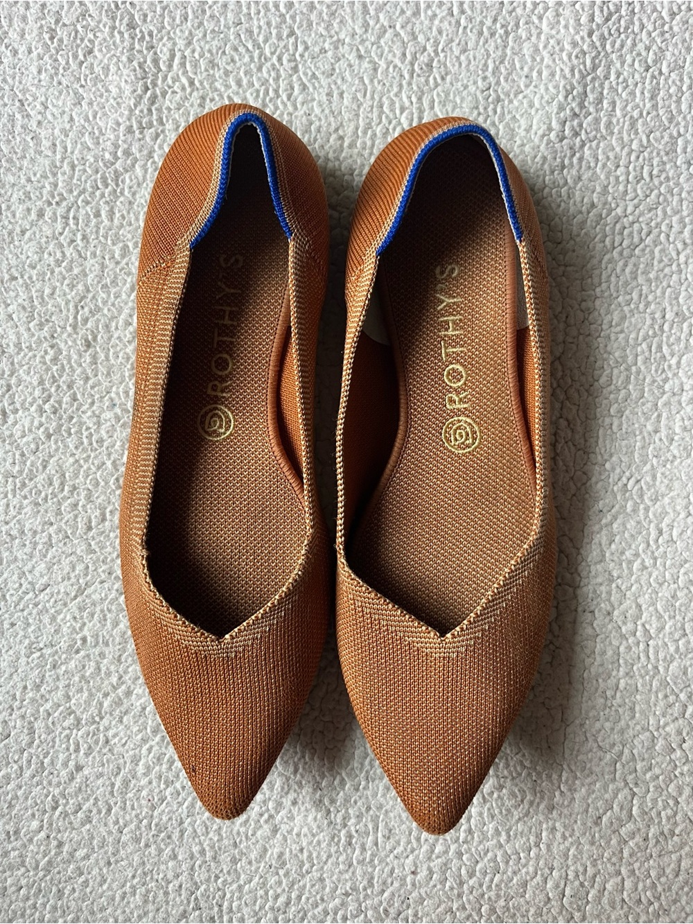 Rothy’s The Point Flats Warm Fawn Brown Knit Womens 10